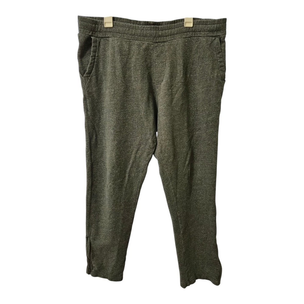Pact Women's XL Organic Cotton Jogger Pants‎ Gray Marled Lounge Athleisure Zip